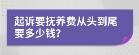 起诉要抚养费从头到尾要多少钱？