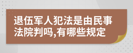 退伍军人犯法是由民事法院判吗,有哪些规定