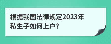 根据我国法律规定2023年私生子如何上户？