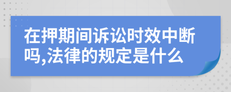 在押期间诉讼时效中断吗,法律的规定是什么