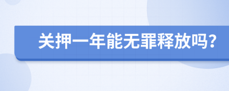 关押一年能无罪释放吗？