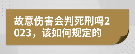 故意伤害会判死刑吗2023，该如何规定的