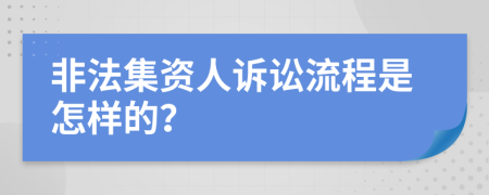 非法集资人诉讼流程是怎样的？