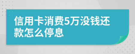 信用卡消费5万没钱还款怎么停息