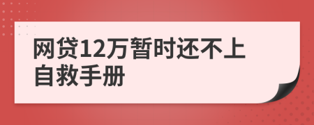 网贷12万暂时还不上自救手册