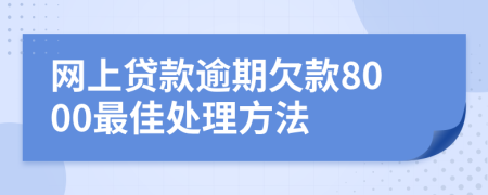 网上贷款逾期欠款8000最佳处理方法