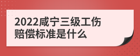 2022咸宁三级工伤赔偿标准是什么