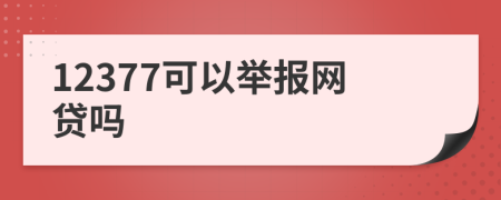 12377可以举报网贷吗