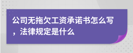 公司无拖欠工资承诺书怎么写，法律规定是什么