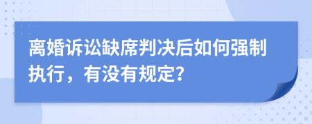 离婚诉讼缺席判决后如何强制执行，有没有规定？