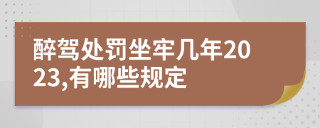 醉驾处罚坐牢几年2023,有哪些规定