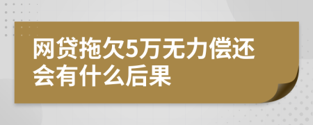 网贷拖欠5万无力偿还会有什么后果