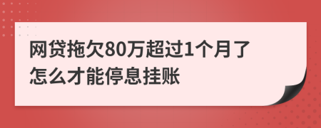 网贷拖欠80万超过1个月了怎么才能停息挂账
