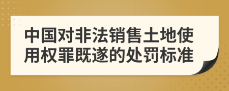 中国对非法销售土地使用权罪既遂的处罚标准