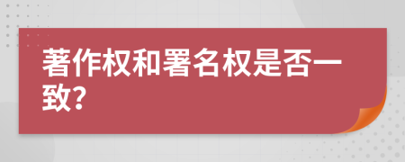 著作权和署名权是否一致？