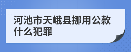河池市天峨县挪用公款什么犯罪