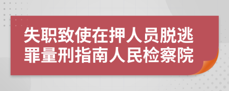 失职致使在押人员脱逃罪量刑指南人民检察院