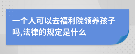 一个人可以去福利院领养孩子吗,法律的规定是什么