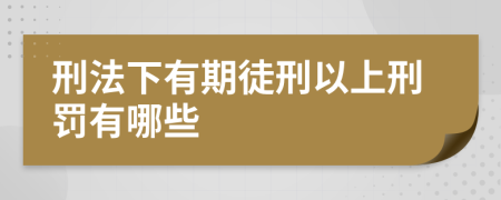 刑法下有期徒刑以上刑罚有哪些