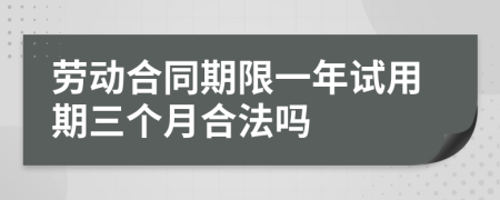 劳动合同期限一年试用期三个月合法吗