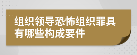 组织领导恐怖组织罪具有哪些构成要件