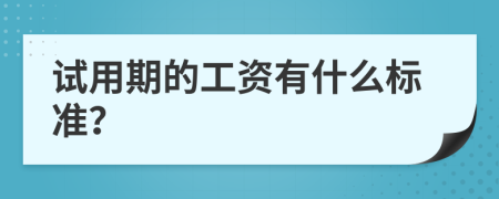 试用期的工资有什么标准？