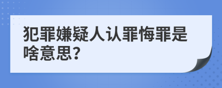 犯罪嫌疑人认罪悔罪是啥意思？
