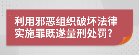 利用邪恶组织破坏法律实施罪既遂量刑处罚?