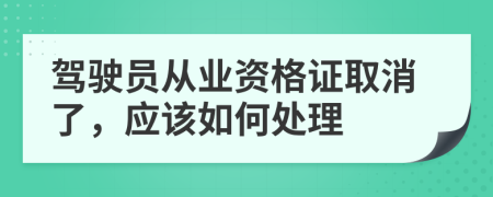 驾驶员从业资格证取消了，应该如何处理