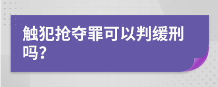 触犯抢夺罪可以判缓刑吗？