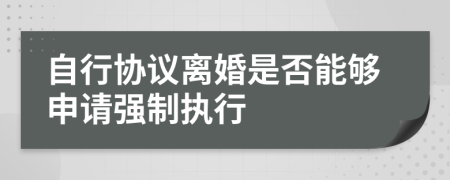 自行协议离婚是否能够申请强制执行