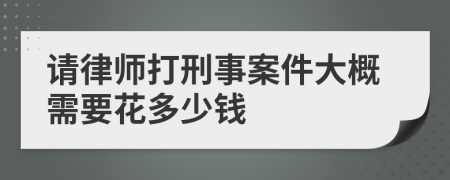 请律师打刑事案件大概需要花多少钱
