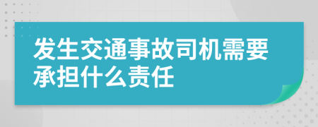 发生交通事故司机需要承担什么责任