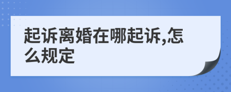 起诉离婚在哪起诉,怎么规定