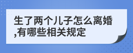 生了两个儿子怎么离婚,有哪些相关规定