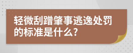 轻微刮蹭肇事逃逸处罚的标准是什么?