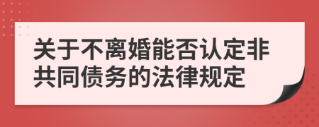 关于不离婚能否认定非共同债务的法律规定