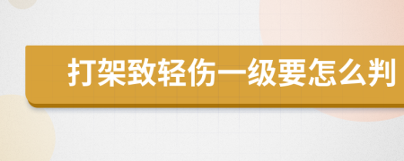 打架致轻伤一级要怎么判