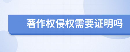 著作权侵权需要证明吗