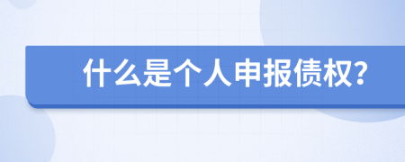 什么是个人申报债权？