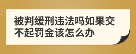 被判缓刑违法吗如果交不起罚金该怎么办