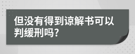 但没有得到谅解书可以判缓刑吗?