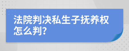 法院判决私生子抚养权怎么判？