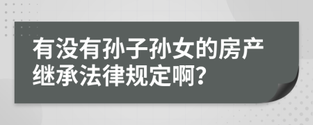 有没有孙子孙女的房产继承法律规定啊？