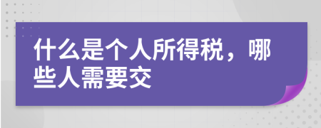 什么是个人所得税，哪些人需要交