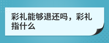 彩礼能够退还吗，彩礼指什么