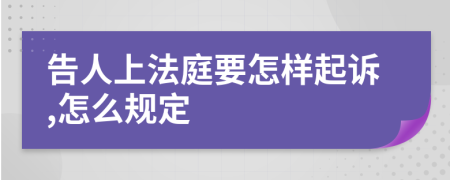 告人上法庭要怎样起诉,怎么规定