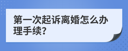 第一次起诉离婚怎么办理手续？