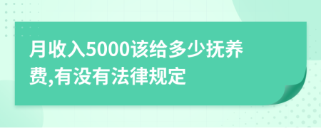 月收入5000该给多少抚养费,有没有法律规定