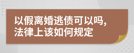 以假离婚逃债可以吗,法律上该如何规定